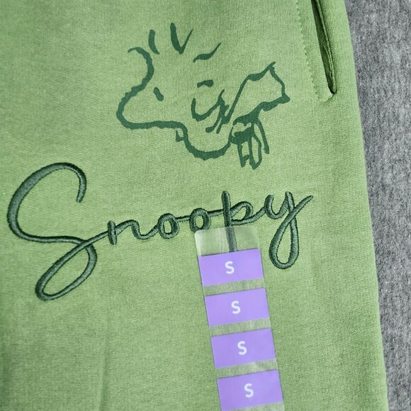 Freeze NY Peanuts Women S Fleece Jogger Tonal Embroidery Green NWT - Picture 8 of 15